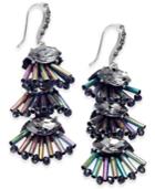 I.n.c. Silver-tone Iridescent Bead Cluster Drop Earrings, Created For Macy's