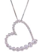 Diamond Journey Heart Pendant Necklace (3/4 Ct. T.w.) In 14k White Gold