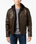 Calvin Klein Men's Faux-leather Hooded Jacket