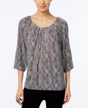 Ny Collection Petite Printed Tie-back Top