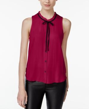Miss Chievous Juniors' Tie-neck Blouse