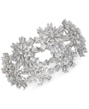 Jewel Badgley Mischka Silver-tone Crystal Starburst Stretch Bracelet