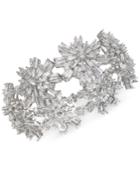 Jewel Badgley Mischka Silver-tone Crystal Starburst Stretch Bracelet