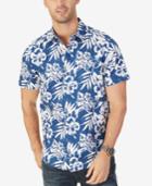 Nautica Men's Classic-fit Linen-blend Floral-print Shirt