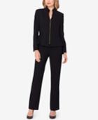 Tahari Asl Petite Zip-up Peplum Pantsuit