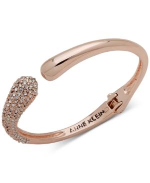 Anne Klein Rose Gold-tone Pave Cuff Bracelet, Created For Macy's