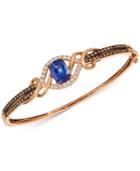 Le Vian Chocolatier Blueberry Tanzanite (2 Ct. T.w.) & Diamond (1-3/8 Ct. T.w.) Bangle Bracelet In 14k Rose Gold