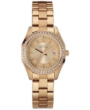 Caravelle New York By Bulova Women's Rose Gold-tone Stainless Steel Bracelet Watch 28mm 44m103