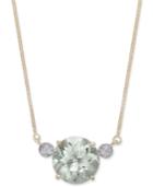 Green Quartz (5-3/4 Ct. T.w.) & Diamond Accent Pendant Necklace In 14k Gold
