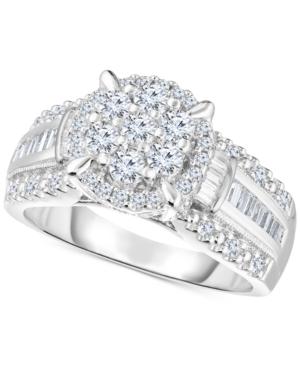 Diamond Cluster Bridal Ring (1 Ct. T.w.) In 14k White Gold