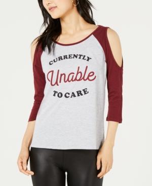 Love Tribe Juniors' Cold-shoulder Graphic-print T-shirt