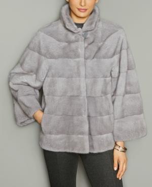 The Fur Vault Mink Fur Stand-collar Jacket