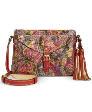 Patricia Nash Metallic Tooled Lace Avellino Top Zip Crossbody