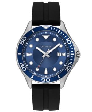 Caravelle Men's Black Silicone Strap Watch 42mm