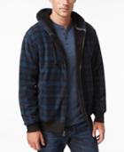 Weatherproof Vintage Men's Big And Tall Plaid Sherpa-lined Hoodie, Only At Macy's