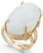 Inc International Concepts Gold-tone Large White Oval Stone Statement Ring, Only At Macy's