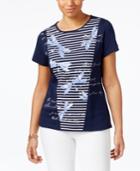 Karen Scott Petite Embellished Dragonfly Top, Only At Macy's