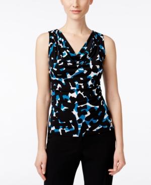 Calvin Klein Printed Drape-neck Top