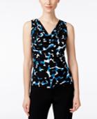 Calvin Klein Printed Drape-neck Top