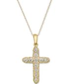 Diamond Cross Pendant Necklace (1/7 Ct. T.w.) In 14k Gold