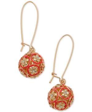 Guess Gold-tone Colored Fireball Drop Earrings, A Macy's Exclusive Style
