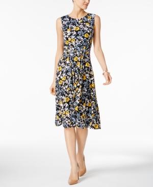 Charter Club Petite Printed Fit & Flare Dress, Created For Macy's