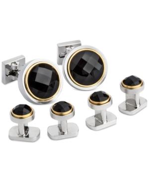 Ike Behar Men's Onyx Cuff Links & Studs Set