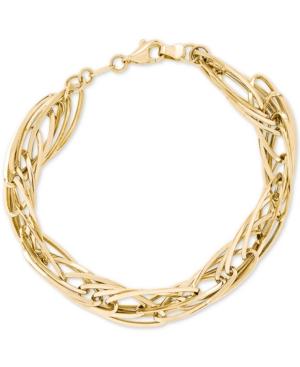 Polished Oval Twist Bracelet In 14k Gold