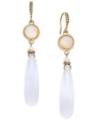 Inc International Concepts Gold-tone Stone And Lucite Double Drop Earrings, Only At Macy's