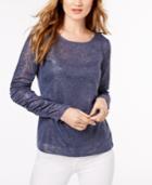 Inc International Concepts Semi-sheer Metallic Top, Created For Macy's