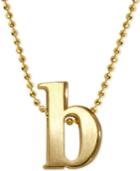 Alex Woo Lowercase B 16 Pendant Necklace In 14k Gold