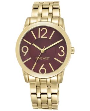 Nine West Women's Gold-tone Stainless Steel Bracelet Watch 39mm Nw/1578bygb