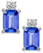 Tanzanite (1-9/10 Ct. T.w.) And Diamond Accent Stud Earrings In 14k White Gold