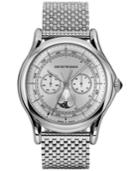 Emporio Armani Men's Swiss Moon Phase Stainless Steel Bracelet Watch 44mm Ars4201