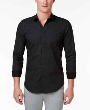 Calvin Klein Men's Kj Slim-fit Geometric Cotton Shirt