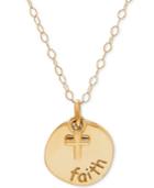Faith & Cross 17 Pendant Necklace In 10k Gold