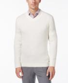 Tasso Elba Men's Cotton Cashmere Textured V-neck Sweater, Only At Macy's