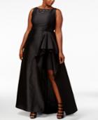 Adrianna Papell Plus Size Embellished Draped Gown