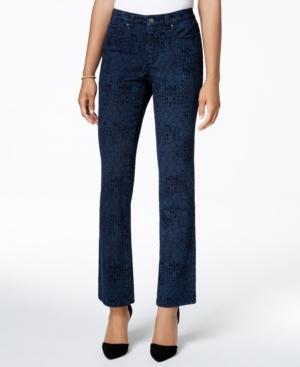 Charter Club Petite Lexington Printed Straight-leg Jeans, Only At Macy's