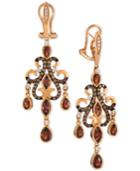 Le Vian Chocolatier Garnet (3-5/8 Ct. T.w.), Chocolate Diamond (9/10 Ct. T.w.) And Diamond Accent Chandelier Earrings In 14k Rose Gold
