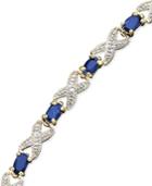 "victoria Townsend 18k Gold Over Sterling 7"" Bracelet, Sapphire (4 Ct. T.w.) And Diamond Accent X"