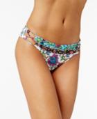 Nanette Lepore Rosarito Floral-print Strappy-side Bikini Bottoms Women's Swimsuit