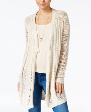 Jessica Simpson Open-front Cotton Pointelle Cardigan