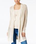 Jessica Simpson Open-front Cotton Pointelle Cardigan