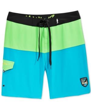 Maui And Sons Men's Neon Aloha Colorblocked Boardshorts