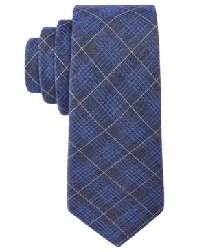 Con. Struct Men's Denim Plaid Slim Tie