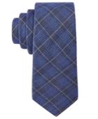 Con. Struct Men's Denim Plaid Slim Tie