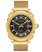 Bulova Men's Precisionist Grammy Gold-tone Stainless Steel Mesh Bracelet Watch 44mm