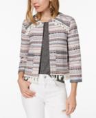Jack By Bb Dakota Printed Fringe-detail Blazer