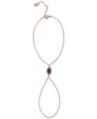 Rachel Rachel Roy Rose Gold-tone Marquise Abalone-look Stone Hand Chain